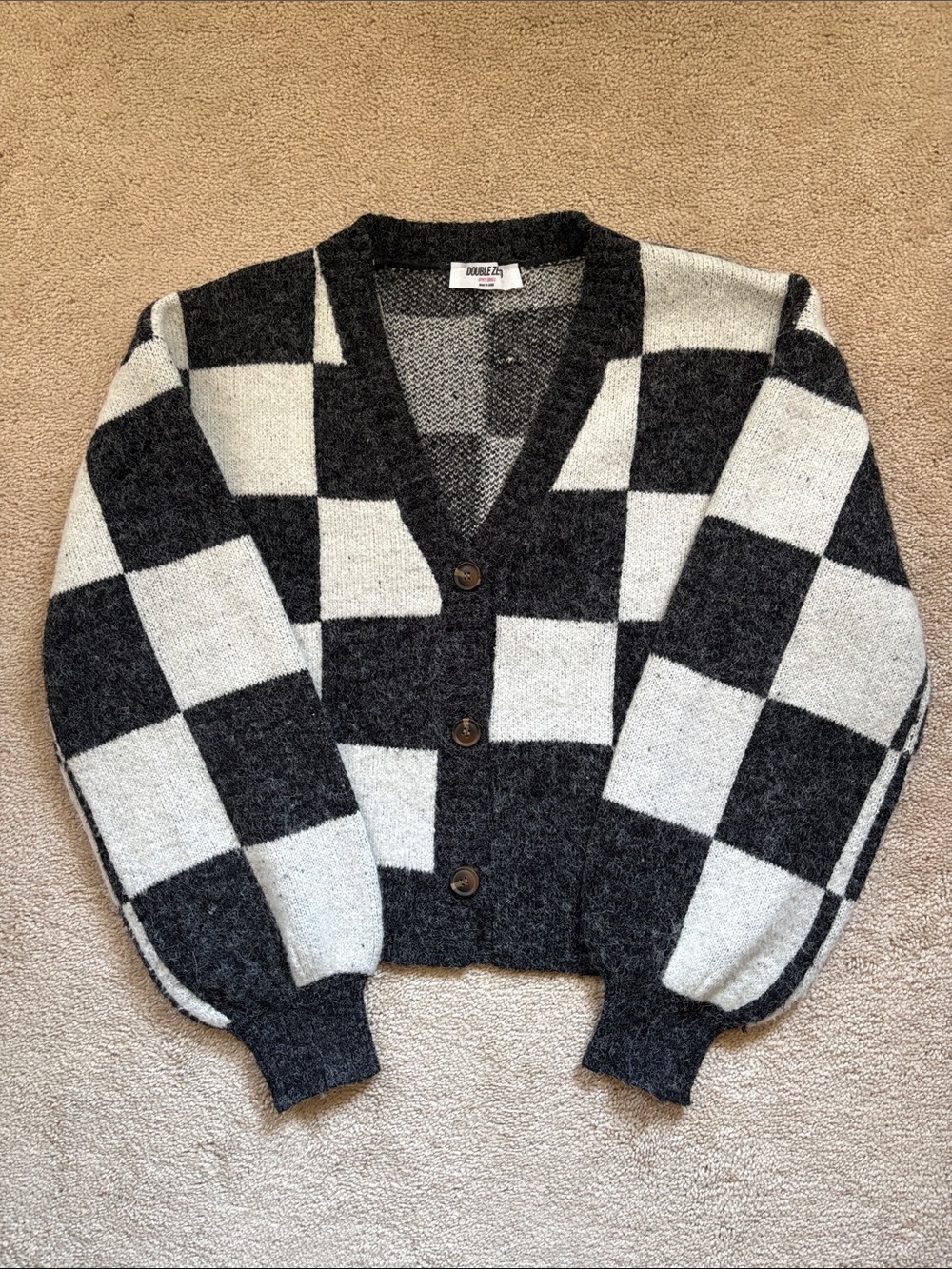 Double Zero Checkered Cardigan
